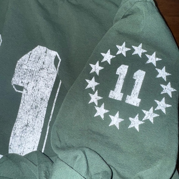 Free People Ragabond Studio Halftime Sweatshirt Green 11 Women's Size L - Picture 7 of 12